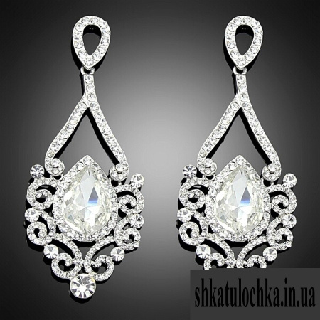 Вечерние, свадебные серьги 171-а, вечерняя бижутерия